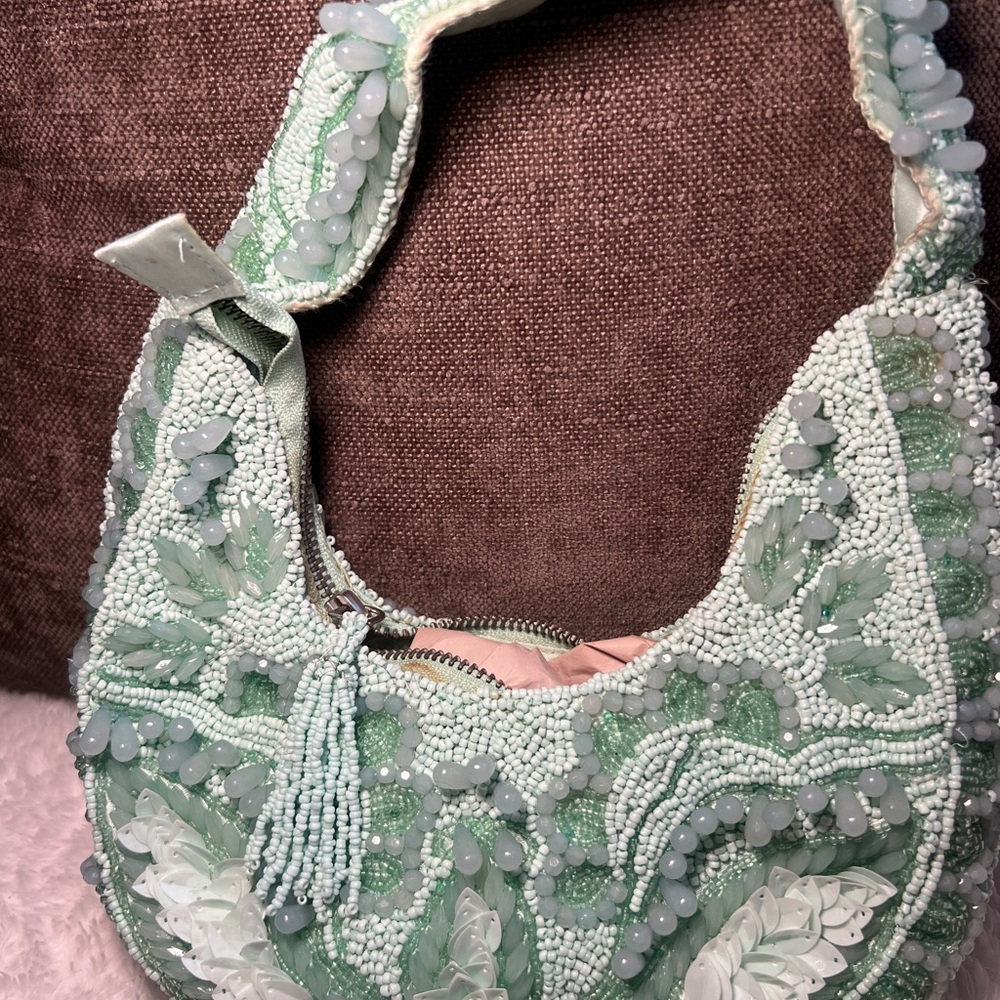 Beaded Mint Green Bag